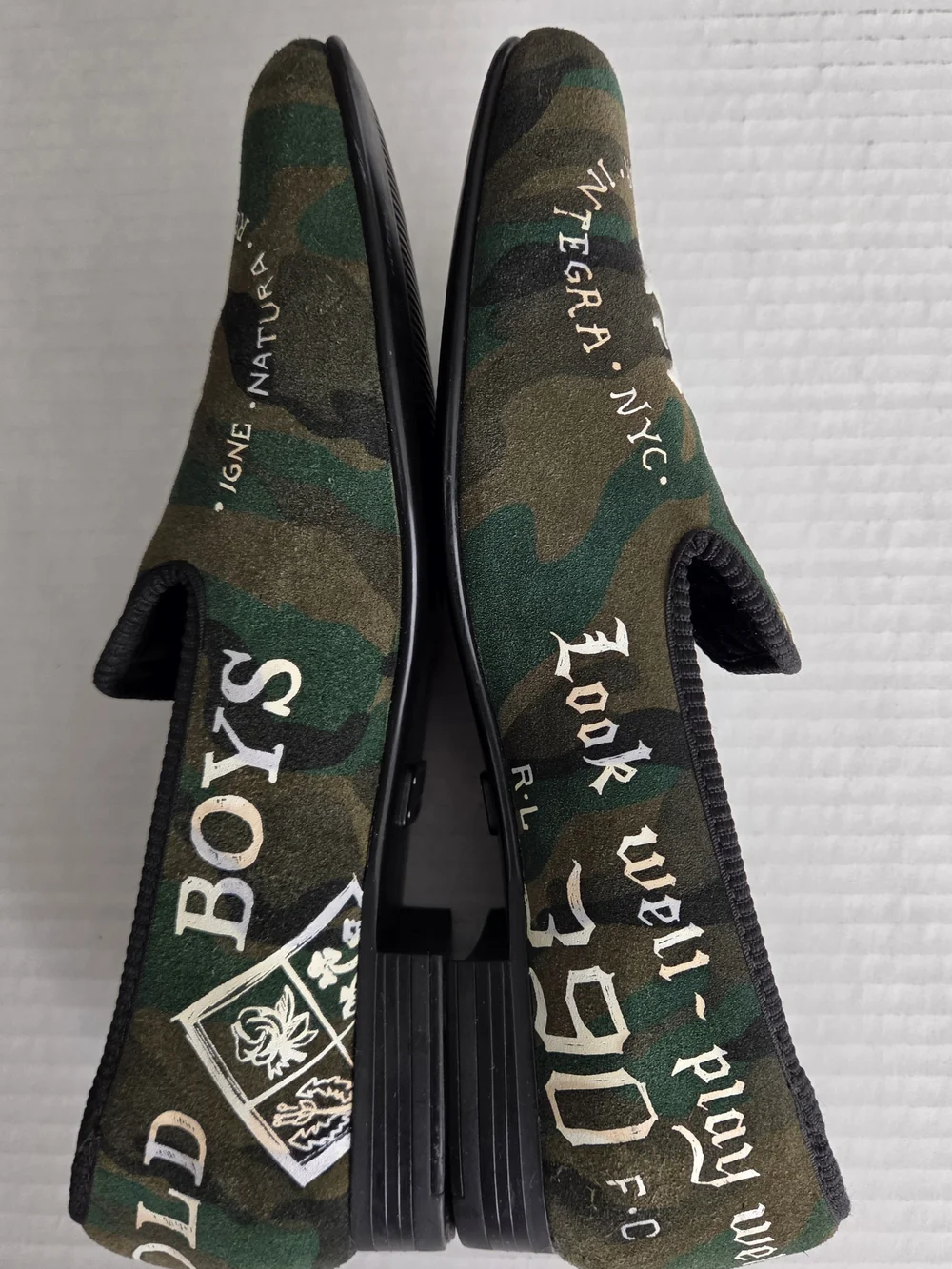 Polo by Ralph Lauren Men’s Camo Slip-On Shoes with Skull Graphic 8.5